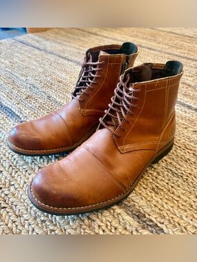 Timberland Tan Leather Lace-Up Work Boots